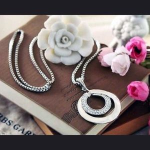 2 for $30 Silver Tone Long Sweater Necklace
